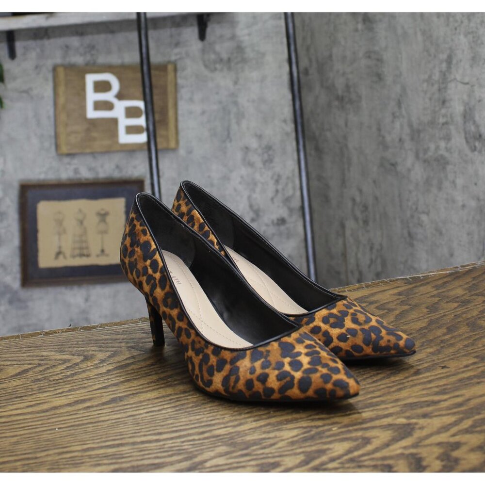 NWT On 34th Womens Jeules Pointed-Toe Slip On Pumps Leopard Microsuede 7M - Picture 5 of 12